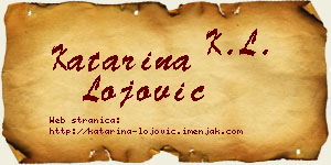 Katarina Lojović vizit kartica
